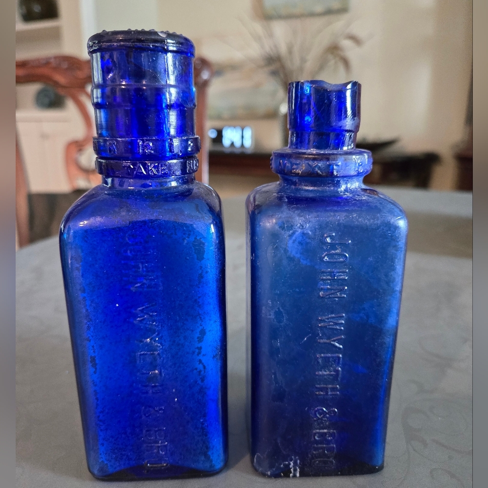 2 Antique Medicine Bottles (John Wyeth & Bro.)